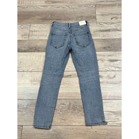 Express high-rise cropped skinny distressed jeans size 0 - Picture 4 of 12